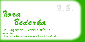 nora bederka business card